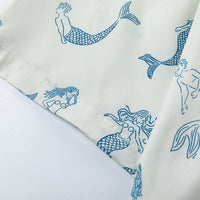 Mermaid Printed Short-sleeved Shirt Loose Men