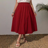 Spring Summer Women's Wear New Fashion Elastic Waist Plus Size Skirt Women
