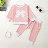 Girls' Printed Waffle Sweater Suit