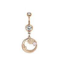 Moon Zircon Planet Navel Stud