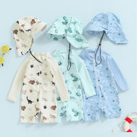 Hat One-piece Long Sleeves Children's Swimsuit