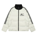Ribbon Patchwork Stand-up Collar Bread Loose Warm Cotton Coat