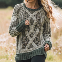 Stylish Personalized Casual Womens Wear With A Crew Neck And Long Sleeves