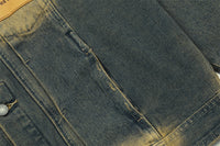 Loose Casual Wash Vintage Distressed Turn-down Collar Coat
