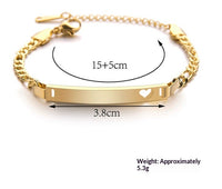 Stainless Steel Children's Bracelet DIY Private Engraved Bracelet