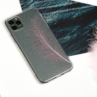 Transparent Ins Wind Solid Color Feather Men's And Women's Mobile Phone Case