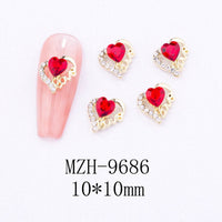 Glass New Year Nail Ornament Red Bow Accessories