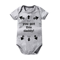 Cotton Letter Arrow Print Baby Siamese Triangle Romper