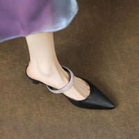 Stylish Stiletto Heels With Rhinestone Detailing And A Closed Toe