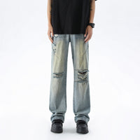 Men's Summer Fashion Brand Distressed Bootcut Pants