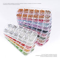 Plaid Nail Beauty Flat Bottom Rhinestone