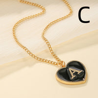 Heart-shaped Letter Minimalist Chic Versatile Oil-drip Alloy Clavicle Chain