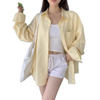 Striped Shirt Women's Casual Loose Shirt Coat