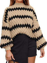 Women's Knitted Pullover Striped European And American