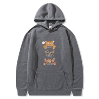 Cat Print Hooded Pullover Leisure Sweatshirt