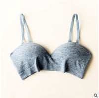 Wireless Bra Sports Yoga Small Chest Push Up Adjustable Solid Color One-piece Bra