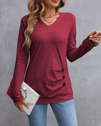 Autumn And Winter Solid Color Button Knitted Comfortable Women's Top