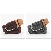 Women's Canvas Belt Student Pants Casual Stretch Braided Needle Buckle