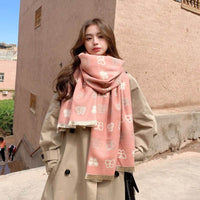 All-matching Thickened Double-sided Student Scarf Dual-purpose Tassel Shawl
