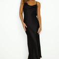 Fashionable Shoulder Straps Slim-fit Sexy Backless Lace-up Long Dress Robe