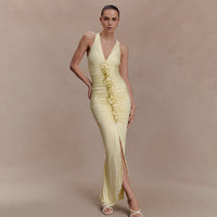 Womens Fashionable Sexy Off-Shoulder Waist-Cinching Dress
