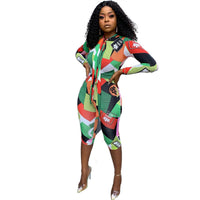 European And American Women's New Fashion Print Jumpsuit
