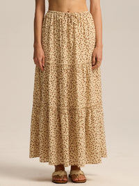 Womens High-waisted Elastic-waist Long Skirt With Pockets