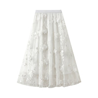 Mesh Embroidery Heavy-work Skirt For Women
