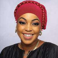 Beaded Floral Cap Pearl Braids