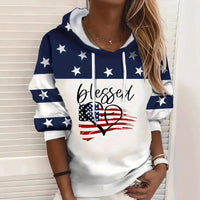 Printed Casual Street-Style Loose-Fit Women's Hoodie