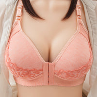 Women's Seamless Plus Size Front Buckle For Underwear Pure Cotton Bra