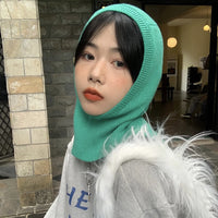 Women's Warm Integrated Bib Knitted Hat
