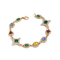 Mens New Colorful Gemstone Cross And Star Set Accessories Necklace