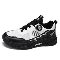 Leather Surface Men's Mesh Breathable Sports Low-top Shoes