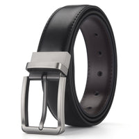 Gentleman Business Style Men's Leather Business Rotation Pin Buckle Belt