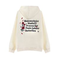 Rose Letter Embroidered Hooded Bathroom
