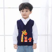Children's knitted vest sweater boy vest warm deer cartoon pattern