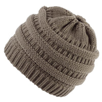 Personalized Women's Ponytail Knitted Wool Hat