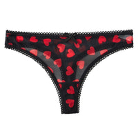 Womens Thong Seamless Breathable Mesh Printed Sexy Underwear