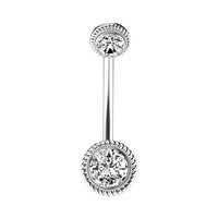 Round Zircon Belly Button Ring Belly Button Nail Body Piercing Jewelry