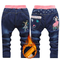 Winter children's thick jeans