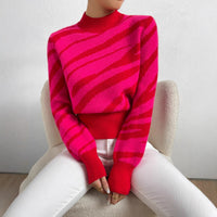 Fashion Animal Pattern Jacquard Casual Loose Round Neck Sweater