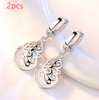925 Silver-Plated Fashion Trend Moonlight Opal Totem Ear Jewelry Earrings Earrings Women's Wishing Pool Personality Earrings