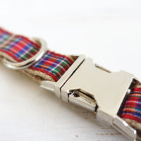 Red plaid pet dog ring