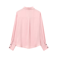 Autumn Beauty Outfit Velvet Bow Decorated Shirt