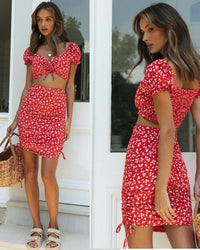 Women's Top Pleated Lace Skirt Suit