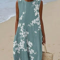 Sleeveless Casual Printed Dress Slim Fit