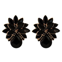 New Fashion Women's Personality Flower Rhinestone-embedded Earrings