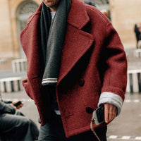 Autumn And Winter Street Fashion Short Large Lapel Woolen Coat