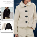 Womens All-Match Fleece Thermal Turtleneck Long-Sleeve Fluffy Short Coat For FallWinter